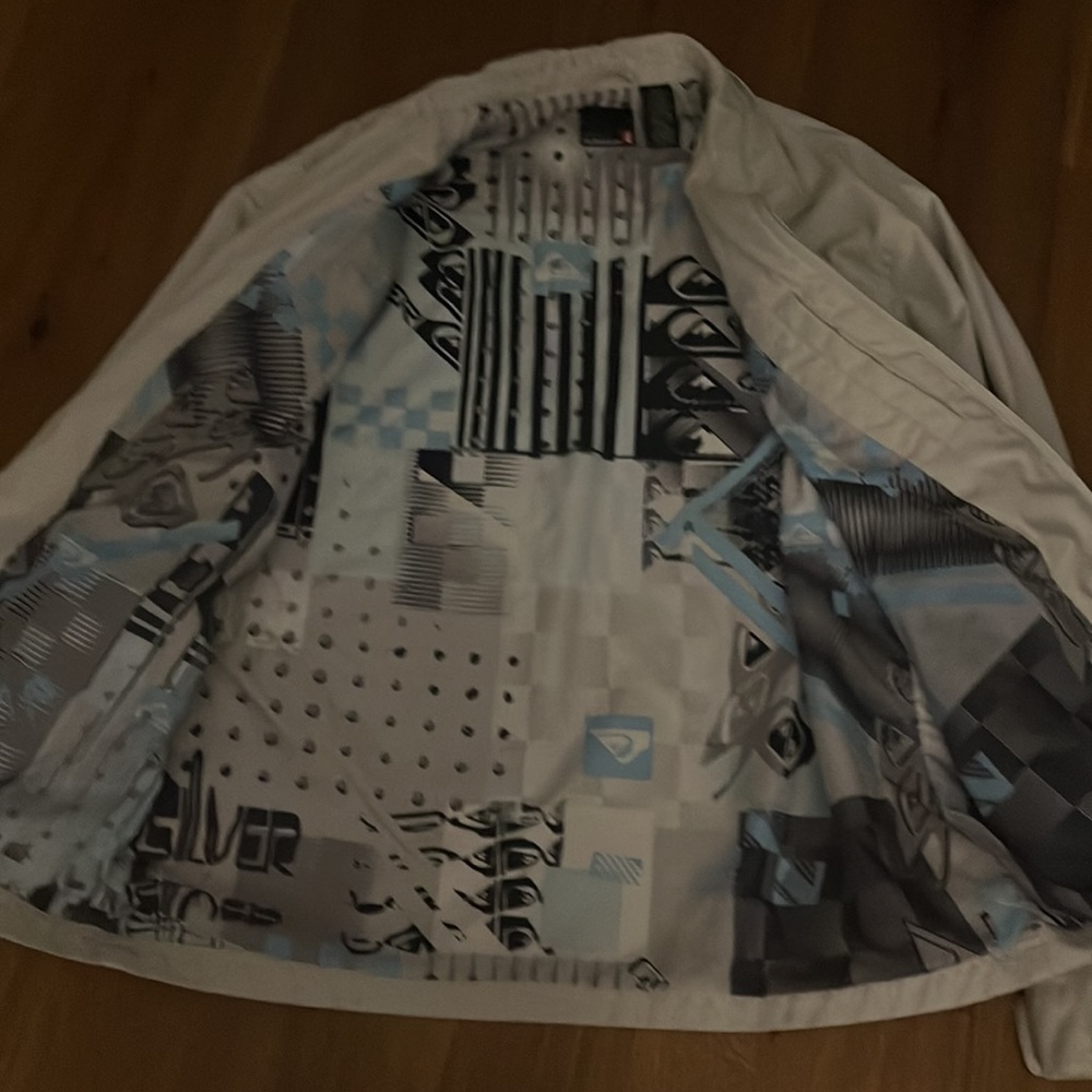 vintage quiksilver zip up rain jacket hoodie
